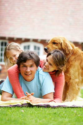 happy family at home